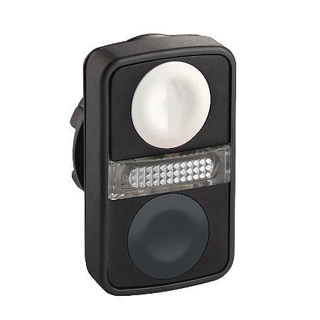 Cabeçote Para Botão Duplo Ø22Mm Plástico, Retorno Por Mola, Branco, Preto, Central Sinalizador Branco ZB5AW7A1720 SCHNEIDER