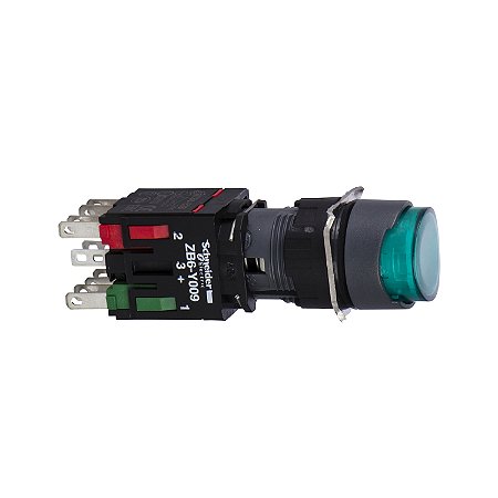 Botao 16Mm Plastico A Impulsao Luminoso Redondo Saliente Ver XB6AE3B5B SCHNEIDER