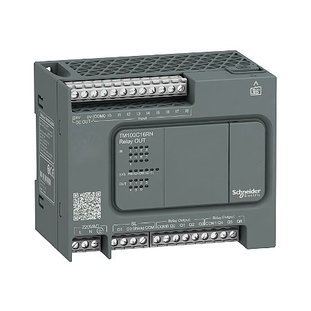 Controlador Lógico Programável - 9 Entradas / 7 Saídas Digitais - Saídas Relé - Modbus Rtu/Ascii - 110/220 Vac TM100C16RN SCHNEIDER