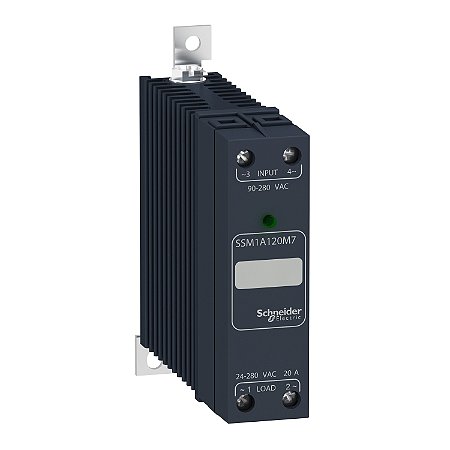 Solid State Relay, 30 A, Din Rail Mount, Input 90…280 V Ac, Output 24…280 V Ac, 1 No SSM1A130M7 SCHNEIDER