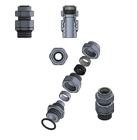 Prensa Cabo Tc Npt 1 1/4" P/ Range 26,7-33,5Mm Aço Inox 304L