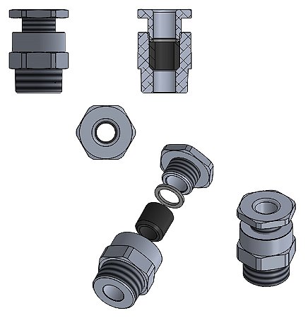 Prensa Cabo A2F Npt 2 1/2" P/ Range 50,5-55Mm Aço Inox 316