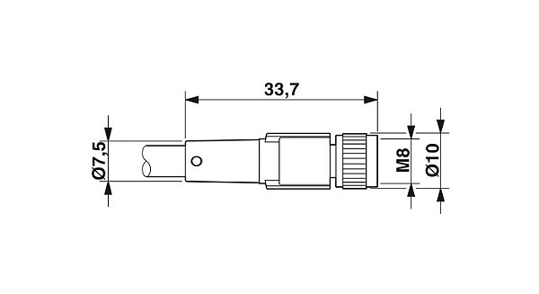 Cabo Sensor/Atuador Sac-4P- 5,0-100/M 8Fs Bk Onb 1562369 Phoenix Contact