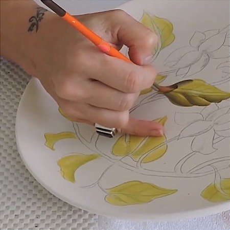 Aula Online de pintura em cerâmica - Fúcsia