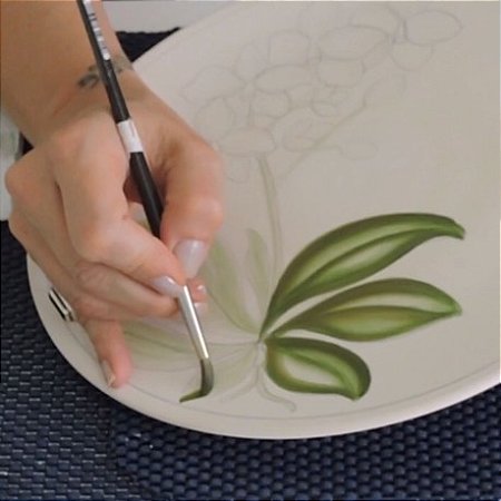 Aula Online de pintura em cerâmica - Orquídea