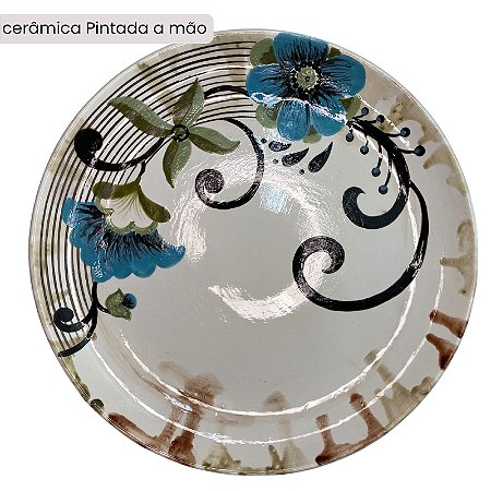 Prato pintado à mão por Paula Rizzo