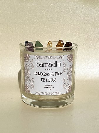 Vela Aromática com Cristais dos Chakras