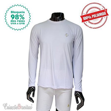 Camisa Térmica de Proteção Solar UV50+ - Unissex - Branca