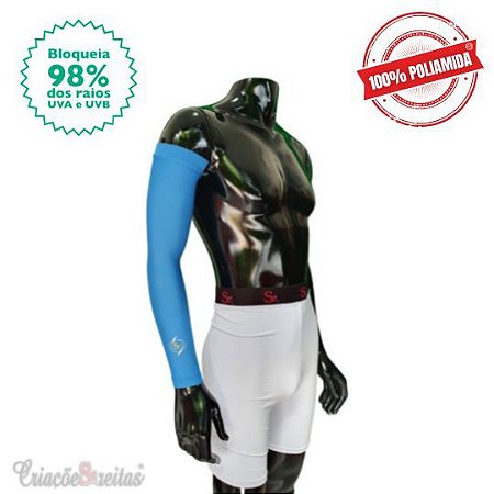 Manguito Térmico de Proteção Solar UV50+ - Unissex - Azul Havaii
