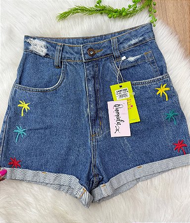Shorts Dália Jeans Claro Barra Dobrada
