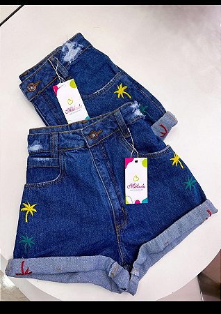 Shorts Dália Jeans Claro Barra Dobrada