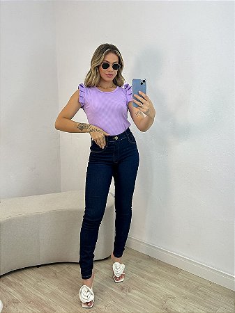 CALÇA JEANS LISA ESCURA