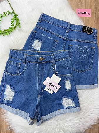 Shorts Jeans Destroyed Barra Dobrada Ana