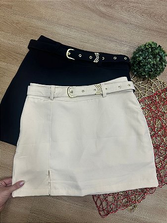 Saia Shorts Alfaiataria cinto