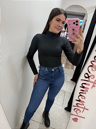 Calça Jeans Bolso zíper
