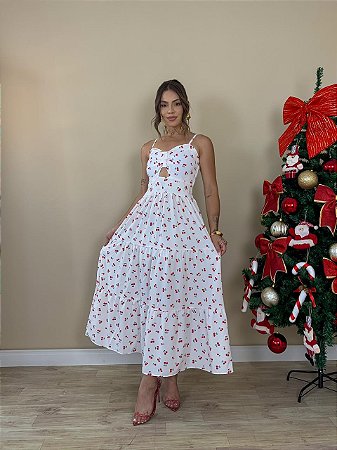 Vestido Midi Cereja