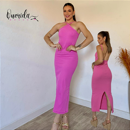 Vestido Ribana Costa Amostra Rosa