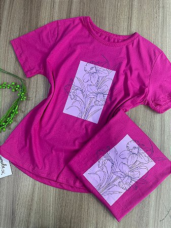 T-shirts Flor Rosa