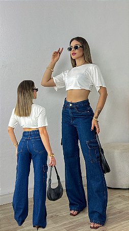 Calça Cargo Lavinía Escura