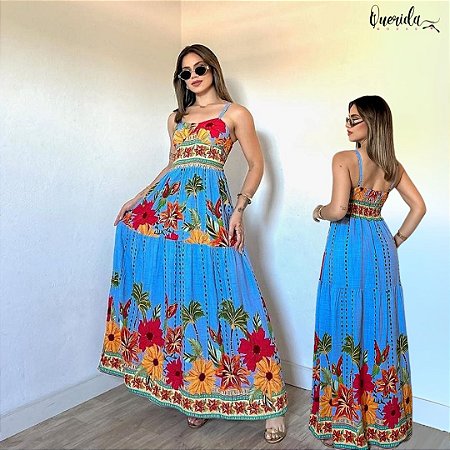Vestido Bruna Azul Floral