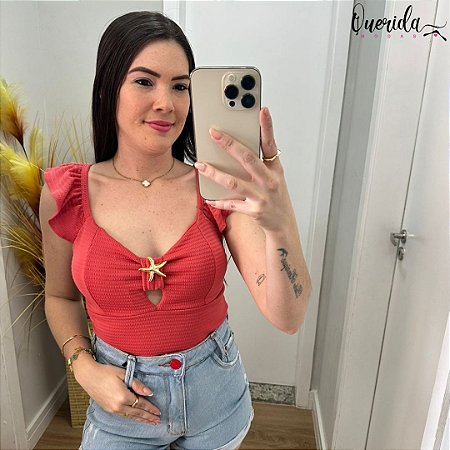Blusa Mirela Babado Coral