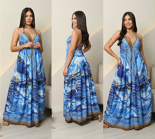 Vestido Indiano Lais Azul Marinho