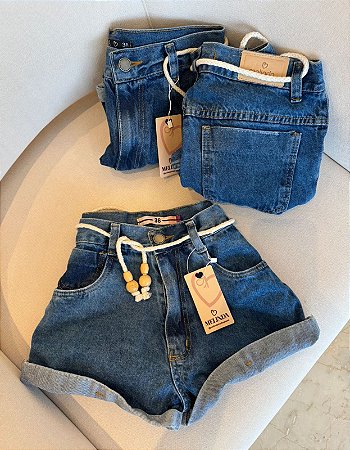 Shorts Jeans Bruna Cordão