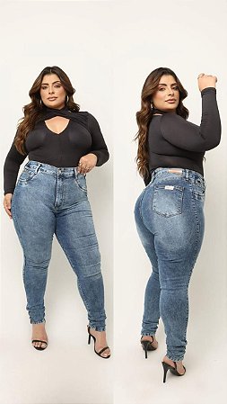 Calça Jeans clara Plus Size
