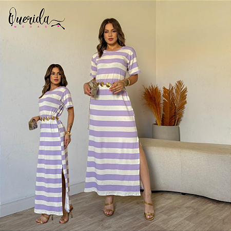Vestido Listra Lilás