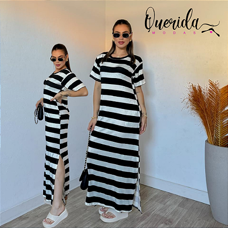 Vestido Listra Preto