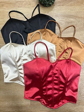 Cropped Corselet Acetinado