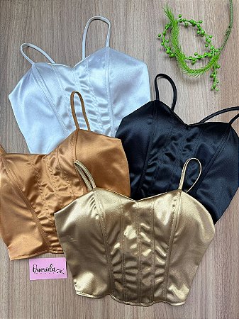 Cropped Corselet Acetinado