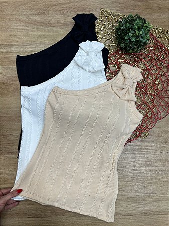 Blusa Nula Manga Laço