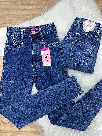 Calça Jeans Estonada Trança