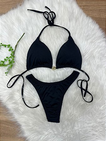 Biquini Cortininha Suplex Preto