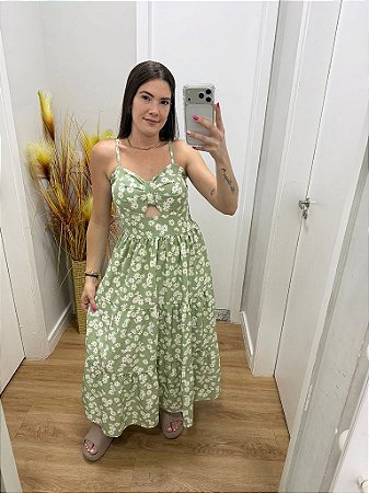 Vestido Midi Florzinha Verde