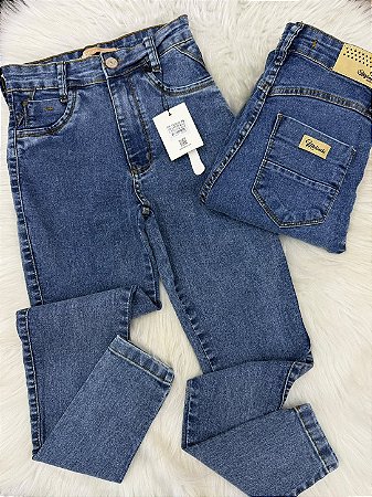 Calça Jeans clara lateral