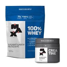 100% WHEY 900g + CREATINA 300g - MAX TITANIUM