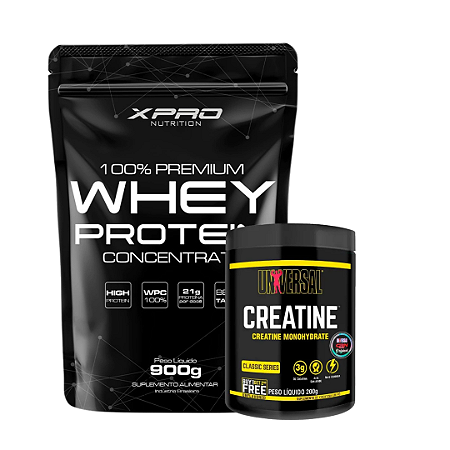 100% PREMIUM WHEY XPRO 900G + CREATINA UNIVERSAL 200G