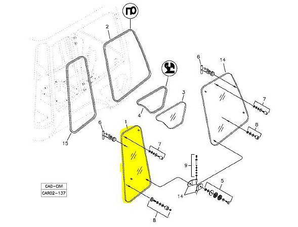 Vidro  Lateral Traseiro (Janela) RANDON  RK406B / RD406A / RK406 - Direito / Esquerdo - Cod - 219001945