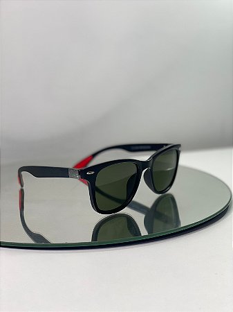 Óculos de Sol Modelo Lisboa Preto com Lente Verde - Óculos Premium