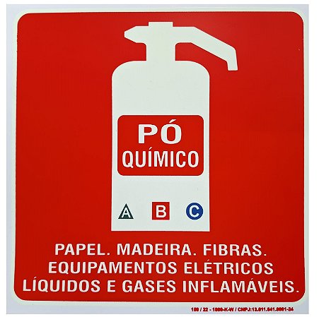 Placa De Sinalização De Emergência Fotoluminescente Extintor Tipo ABC