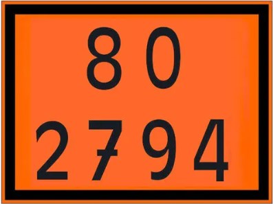 Placa de Risco Sinalização para Caminhão - Numerologia 80 2794