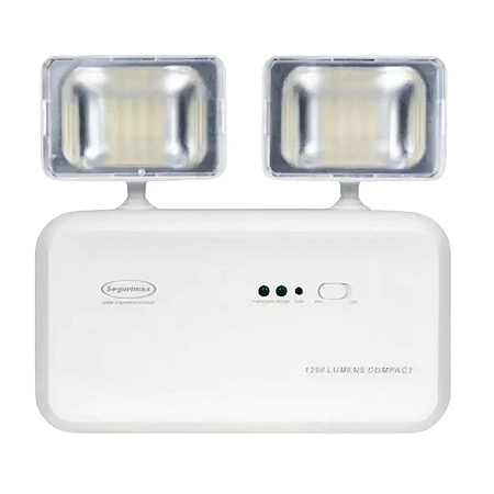 Luz de Emergência LED Autônoma 1200 Lúmens 2 Faróis