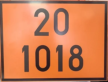 Placa de risco Sinalização para Caminhão - Numerologia 20 1018