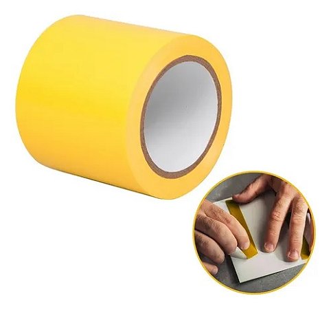 Fita adesiva para demarcação 100 mm x 30 m - Amarela