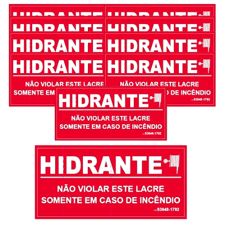 Pacote com 10 Lacres Adesivo Para Hidrante Destrutível