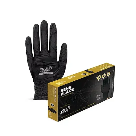 Luva Sensi Black Volk  sem talco Ca 38260 - 50 unidades