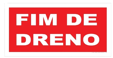 Placa de Sinalização Fotoluminescente Fim de Dreno 17x8,5cm