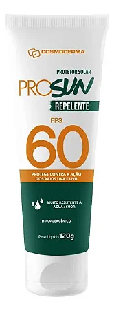 Protetor Solar Pro-Sun fator 60 com Repelente - 120 g Cosmoderma